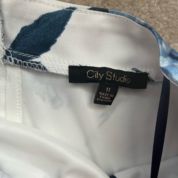 navy blue floral 2 piece long prom dress size 11 - Picture 5 of 6